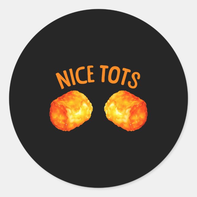 Sticker Rond Cute Tater Tots Design For Men Women Kids Tater To (Devant)