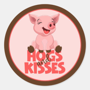 Sticker Rond Cute tourte de porc