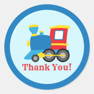 Sticker Rond Cute Train Birthday Party