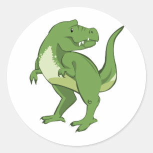 Sticker Rond Cute Tyrannosaure