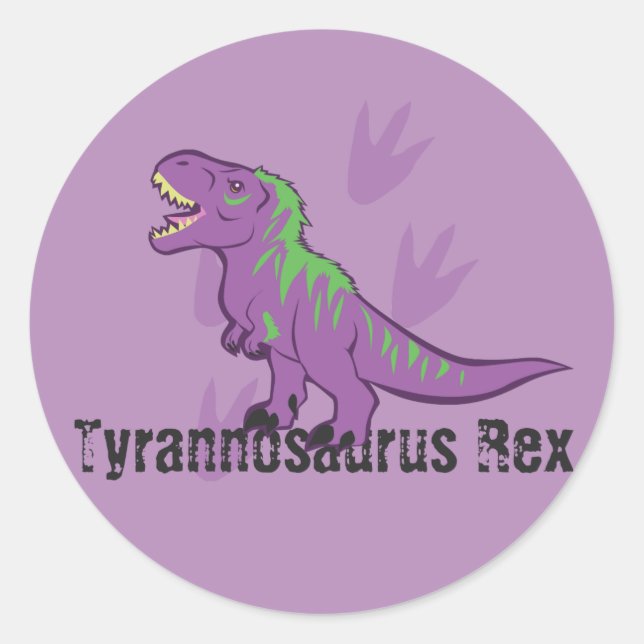 Sticker Rond Cute Tyrannosaure (Devant)