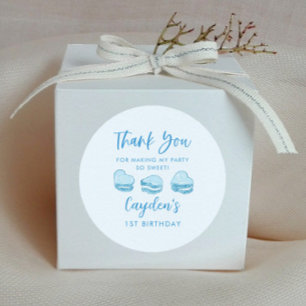 Sticker Rond Cute Valentine Bleu Coeur Anniversaire Fête Favori