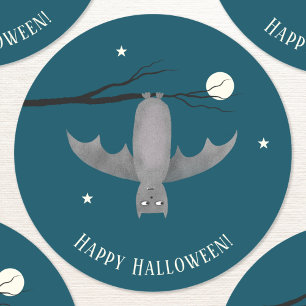 Sticker Rond Cute Vampire Bat Halloween