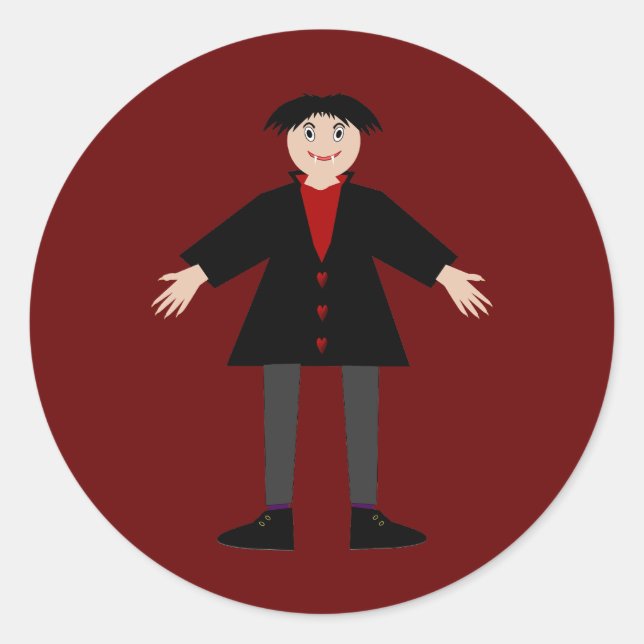 Sticker Rond Cute Vampire Halloween (Devant)