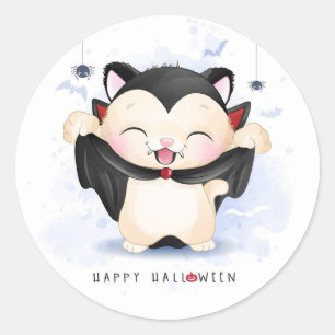 Sticker Rond Cute Vampire Halloween
