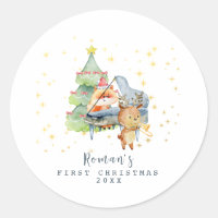 Cute Woodland Animals Baby's First Christmas Photo
