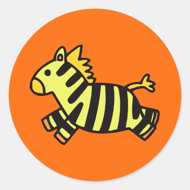 Sticker Rond Cute Zebra (Devant)