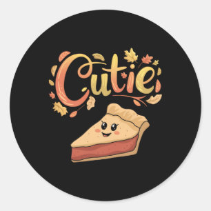 Sticker Rond Cutie Citrouille Pie Pi Day Turquie Chute Thanksgi