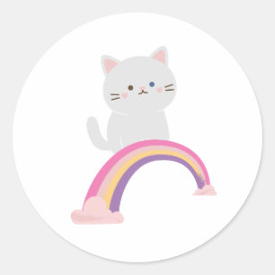 Sticker Rond Cutie Kitten Chat
