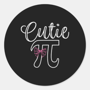 Sticker Rond Cutie Pi Coquette Bow Femmes Enfants Toddler Math