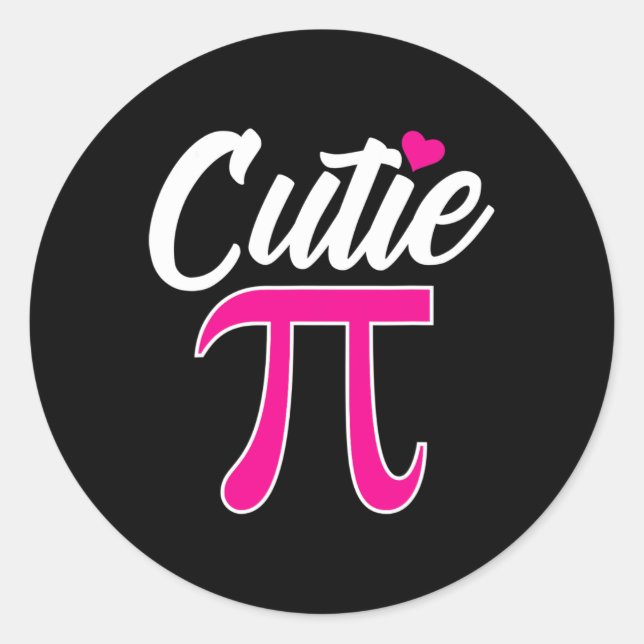Sticker Rond Cutie Pi Funny Pi Day Co. (Devant)