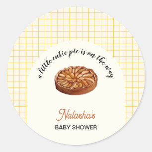 Sticker Rond Cutie Pie Thanksgiving Baby shower automne