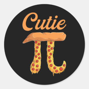 Sticker Rond Cutie Pizza Pi Day Vintage Retro Math Lover