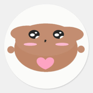 Sticker Rond Cutieful Kids Art Design Cute Teddy Ours En Amour