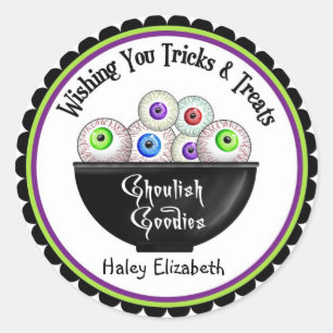 Sticker Rond Cuvette d'autocollants de festin de Halloween de