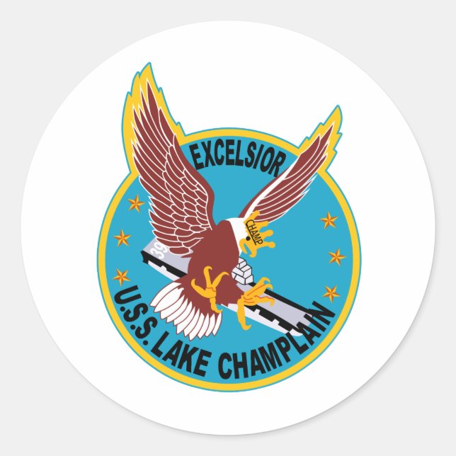 Sticker Rond CV-39 USS LAKE CHAMPLAIN Aéronefs polyvalents Ca (Devant)