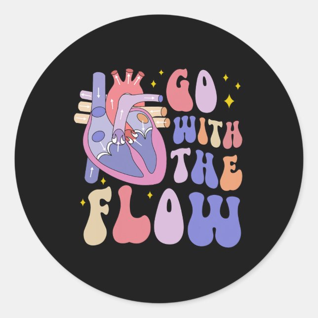 Sticker Rond Cvicu Cardiac Infirmière Anatomie Cardiologie Coeu (Devant)