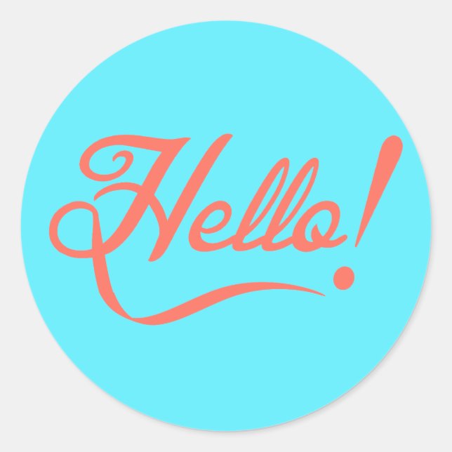 Sticker Rond Cyan doux et Bittersweet Bonjour (Devant)