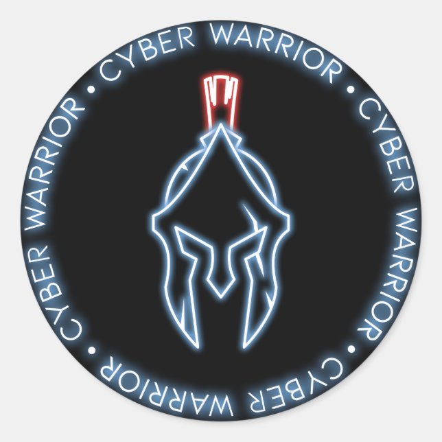STICKER ROND CYBER WARRIOR BADGE SEAL (Devant)