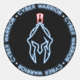 STICKER ROND CYBER WARRIOR BADGE SEAL