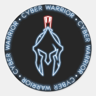 STICKER ROND CYBER WARRIOR BADGE SEAL