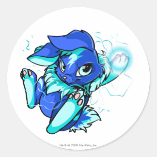 Sticker Rond Cybunny jaune avec étoiles