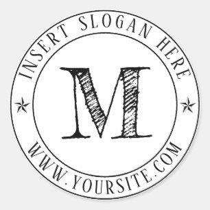 Sticker Rond Cycle de monogramme professionnel personnalisé