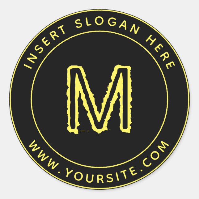 Sticker Rond Cycle de monogramme professionnel personnalisé (Devant)