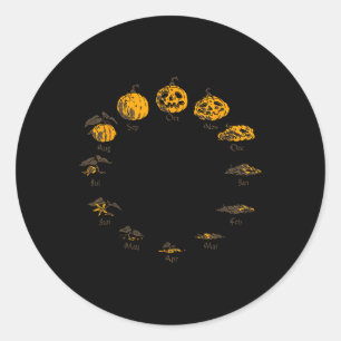 Sticker Rond Cycle De Vie citrouille Pour Le Coût D'Halloween D