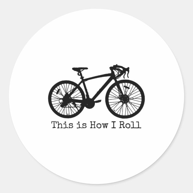 Sticker Rond Cycling Road Bike Bicycle Funny Cyclist  (Devant)