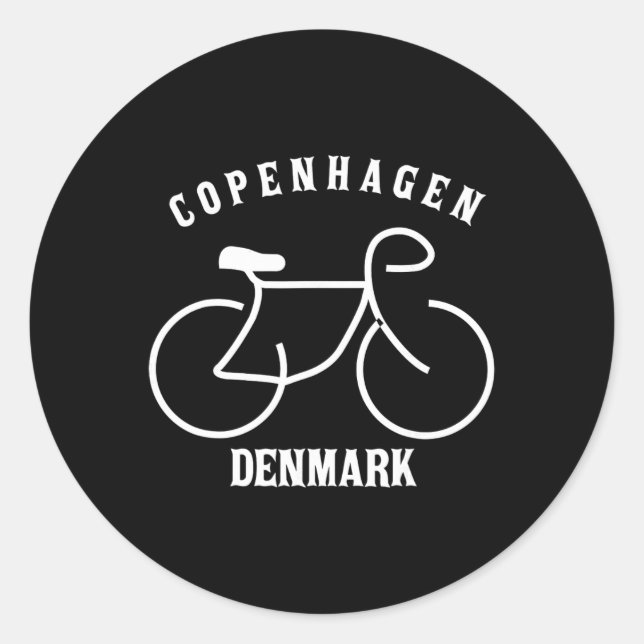 Sticker Rond Cyclisme Copenhague Danemark Graphique  (Devant)
