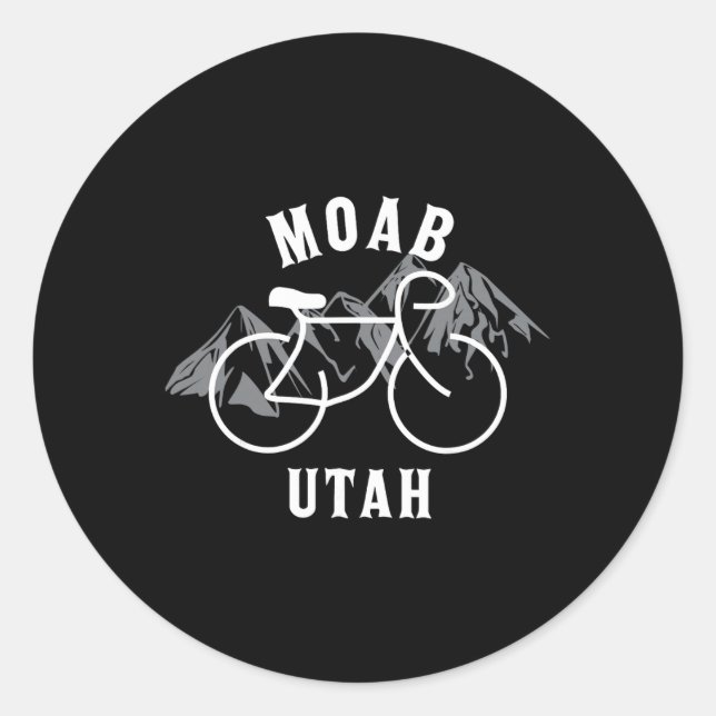 Sticker Rond Cyclisme Moab Utah Graphique  (Devant)