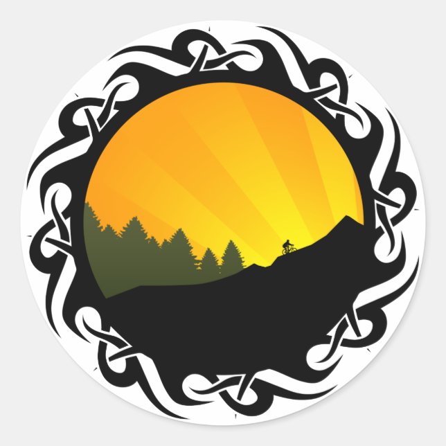 Sticker Rond cyclisme : montagne rayz : (Devant)