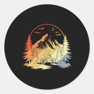 Sticker Rond Cyclisme sur montagne style rétro