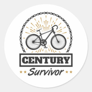 Sticker Rond Cyclisme Survivant du siècle 100 Miles Course Vélo