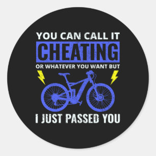 Sticker Rond Cycliste Cycliste E-Vélo Électrique E-Vélo