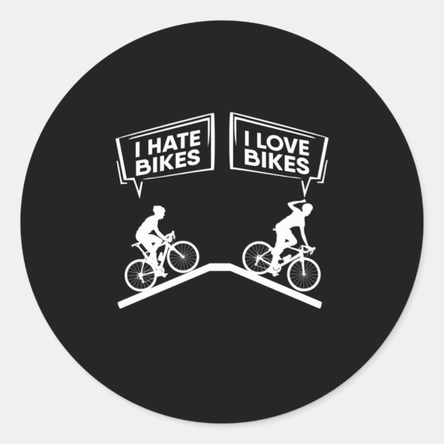 Sticker Rond Cycliste I Love Bikes (Devant)