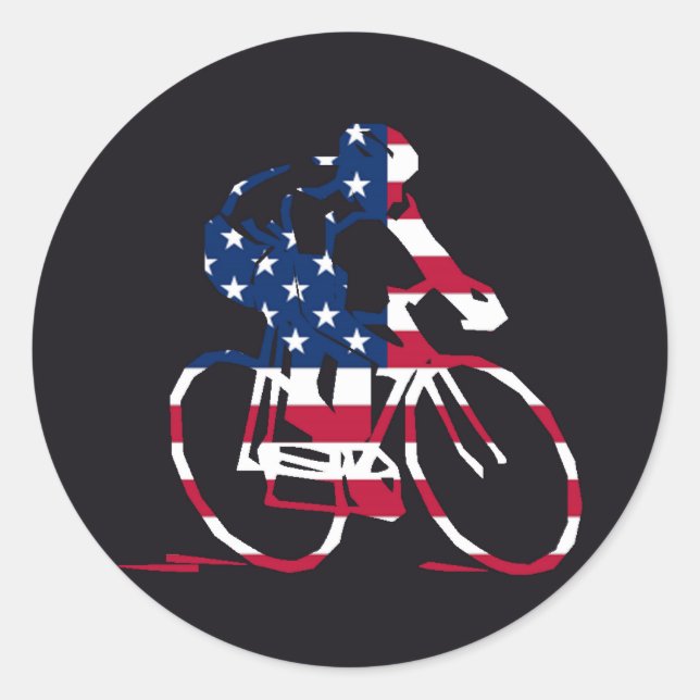 Sticker Rond Cycliste USA (Devant)