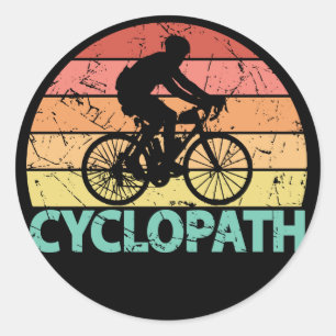 Sticker Rond Cyclopath drôle Cyclisme