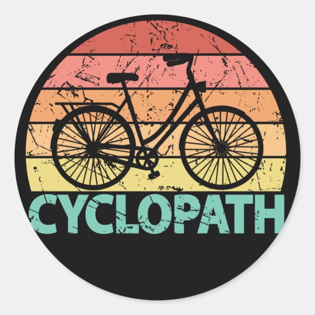 Sticker Rond Cyclopath drôle Cyclisme (Devant)