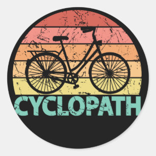 Sticker Rond Cyclopath drôle Cyclisme