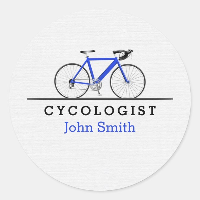 Sticker Rond Cycologiste de vélo bleu (Devant)