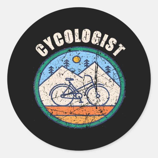 Sticker Rond Cycologiste Drôle Vélo Pour (Devant)