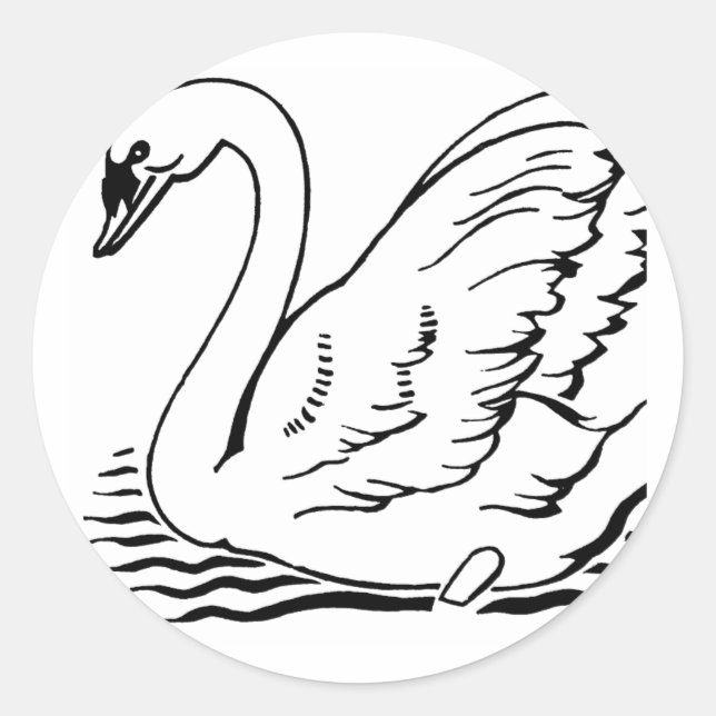 Sticker Rond Cygne gracieux (Devant)