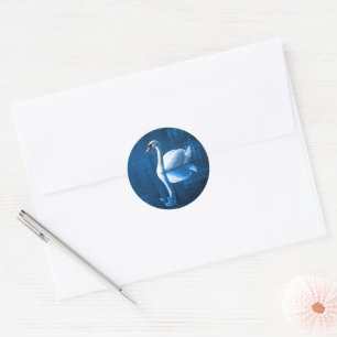 Sticker Rond Cygne sur le lac