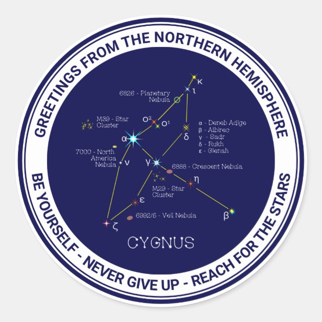 Sticker Rond Cygnus de constellation de l'hémisphère nord (Devant)