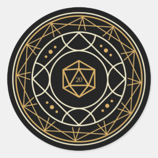 Sticker Rond D20 dés géométrique CircleTabletop RPG