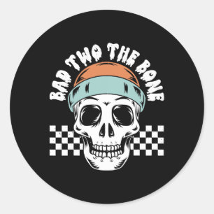 Sticker Rond D Au Squelette Os Halloween Deux Todd Anniversaire