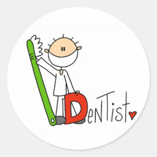 Sticker Rond D est pour Dentiste