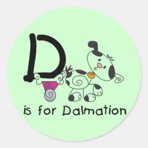 Sticker Rond D est pour les T-shirts et cadeaux Dalmation